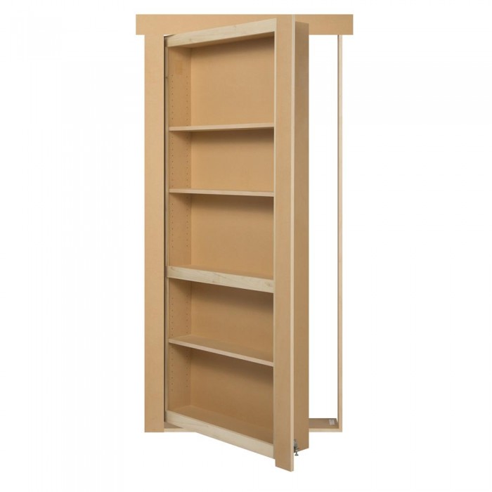 36" Paint Grade Flush Mount Bookcase Hidden Door