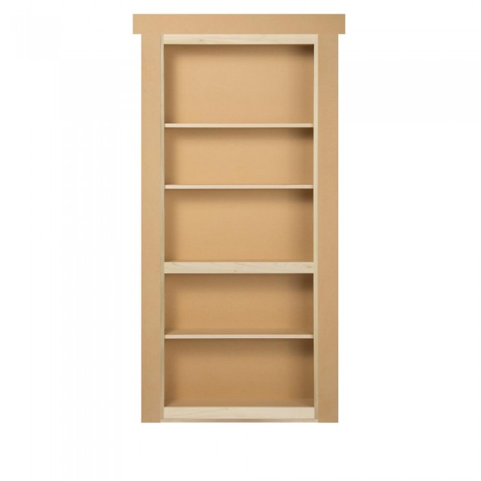 30" Paint Grade Flush Mount Bookcase Hidden Door