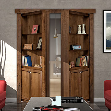 Flush Mount French Style Hidden Bookcase Door